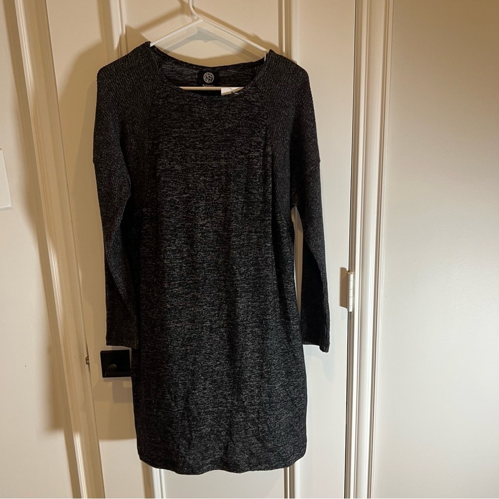 NWT⛱️bobeau - Black Space Dye Jersey Shift Dress - M